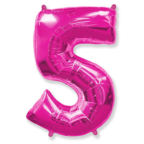 42 inch Number 5 - Hot Pink Balloon