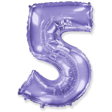 42 inch Number 5 - Lilac Purple Balloon