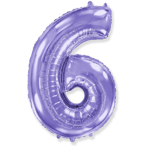 42 inch Number 6 - Lilac Purple Balloon