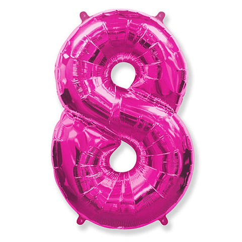 42 inch Number 8 - Hot Pink Balloon