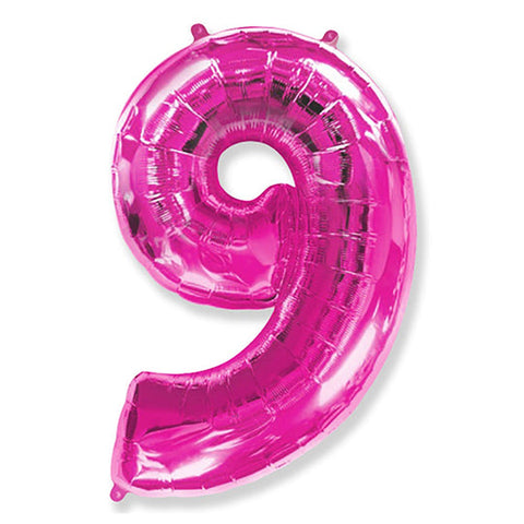 42 inch Number 9 - Hot Pink Balloon