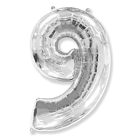 42 inch Number 9 - Silver Balloon